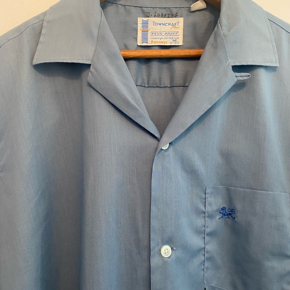 1950s / 1960s Blue Towncraft Polyester Shirt